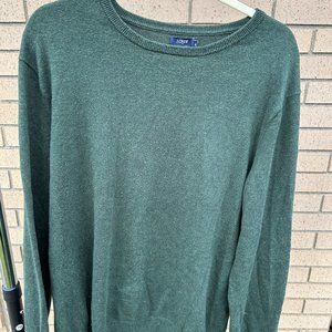 J Crew Harbour Cotton Crew Neck Sweater - Size XL - Olive Green